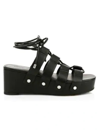 Rebecca Minkoff Iven Gladiator Platform Wedge Sandals In Black