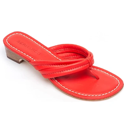 Bernardo Miami Leather Thong Sandals, Tomato In Tomato Antique Leather