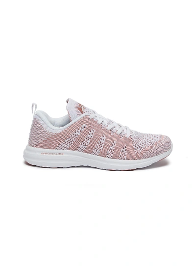 Apl Athletic Propulsion Labs Athletic Propulsion Labs Women's Techloom Pro Knit Low-top Sneakers In White / Redwood