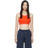 Adidas By Stella Mccartney Performance Essentials Racerback Sports Bra In Orange