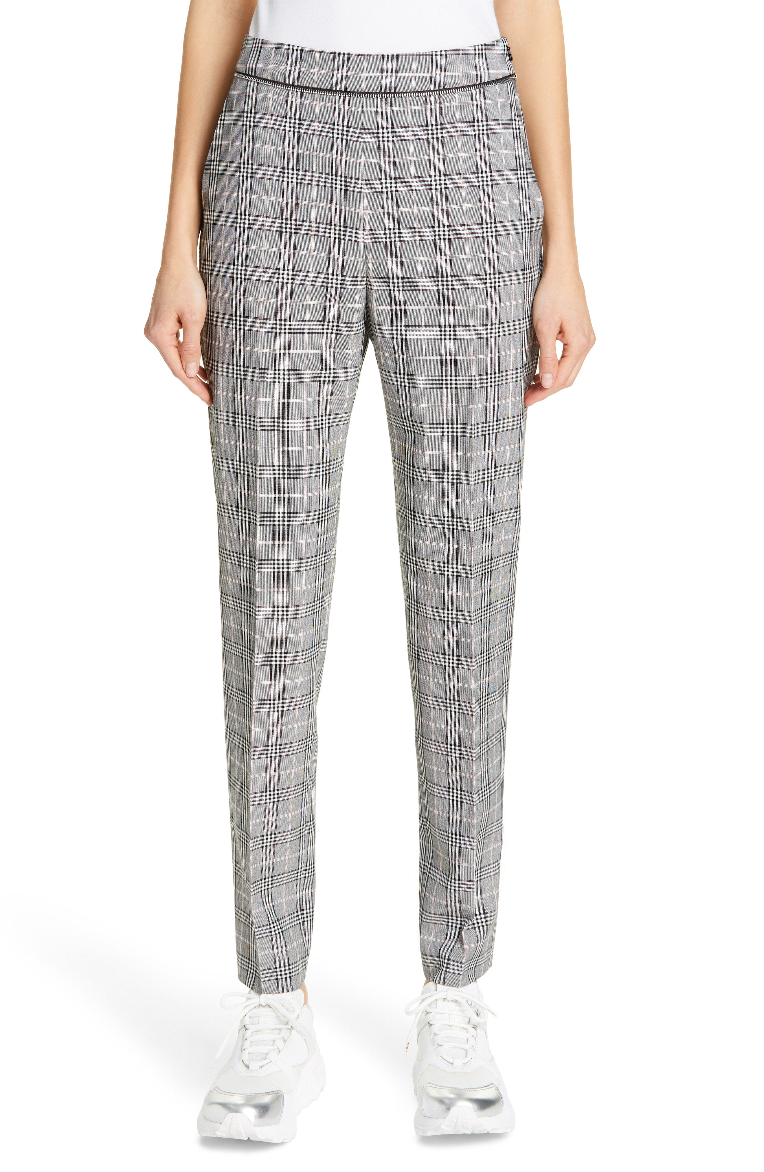 grey plaid sweatpants