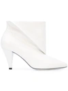 Givenchy Show Leather Folded Cone-heel Ankle Boots In White