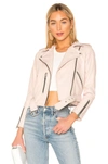 Allsaints Balfern Leather Biker Jacket In Powder Pink