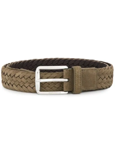Tod's Adjustable Woven Belt In Green