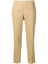 Theory Slim-fit Cropped Trousers In Neutrals