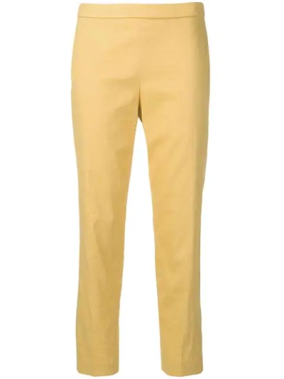Theory Slim-fit Cropped Trousers In Orange