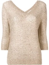 Snobby Sheep Sequinned Knitted Jumper In Neutrals