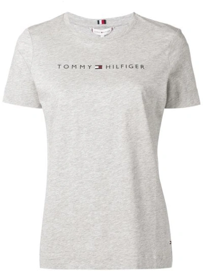 Tommy Hilfiger Logo T-shirt In Grey