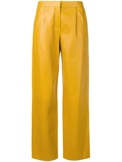 Theory Straight-leg Trousers In Yellow