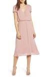 Wayf Blouson Dress In Blush