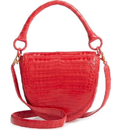 Nancy Gonzalez Small Teddy Crocodile Leather Crossbody Bag - Red In Red Shiny