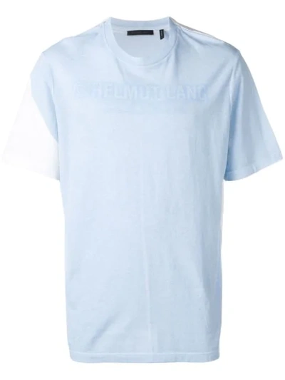 Helmut Lang Colour-block Logo T-shirt In Blue