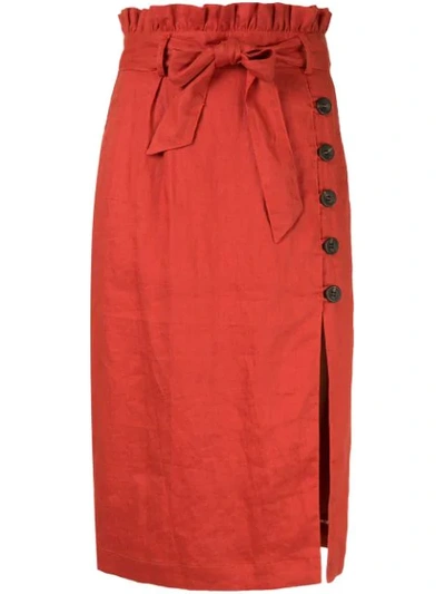 Suboo Rising Sun Paperbag Skirt In Orange