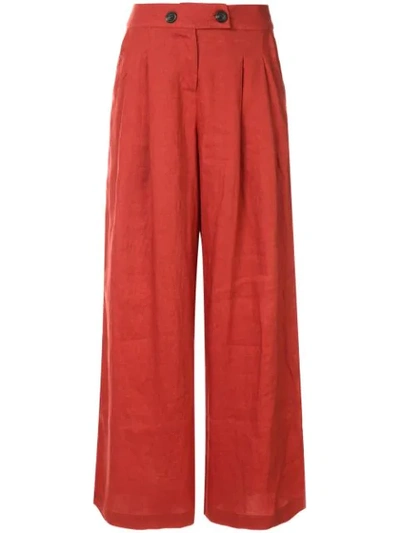 Suboo Rising Sun Wide Leg Trousers In Orange