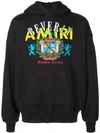 Amiri Oversized Embroidered Loopback Cotton-jersey Hoodie In Black