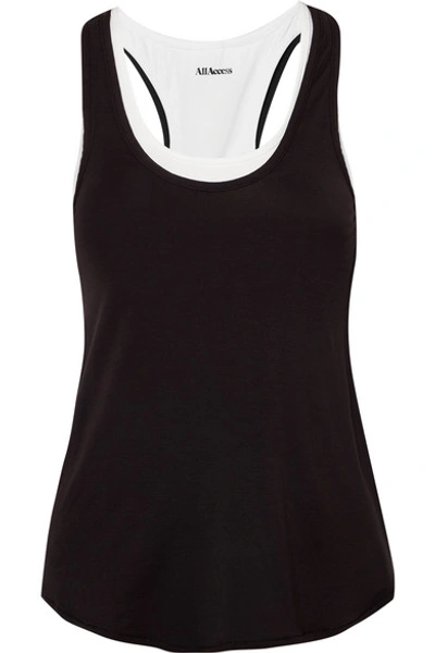 All Access Duet Layered Stretch-modal Jersey Tank In Black