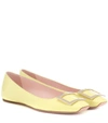 Roger Vivier Trompette Patent-leather Ballet Flats In Pastel Yellow