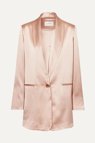 La Collection Amandine Oversized Silk-satin Blazer In Pink