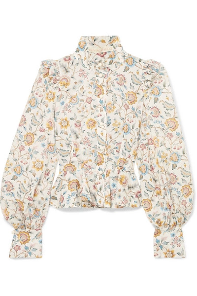 Anna Mason Laila Floral-print Cotton-poplin Blouse