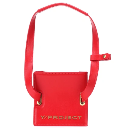 Y/project Accordion Leather Shoulder Bag In Red