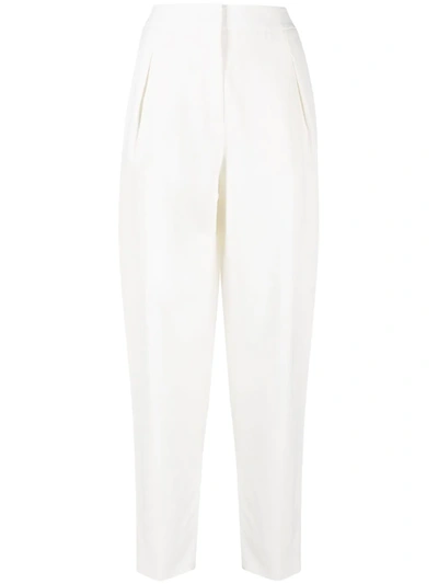 Agnona High-waisted Trousers In Ivory