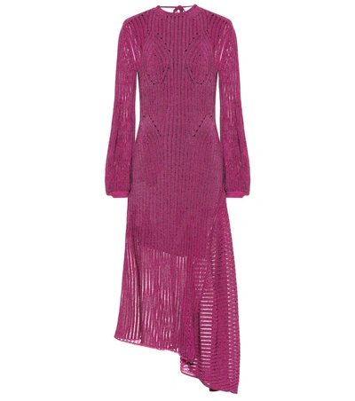 Chloé Chloe Rib Open Back Knit Dress In Purple