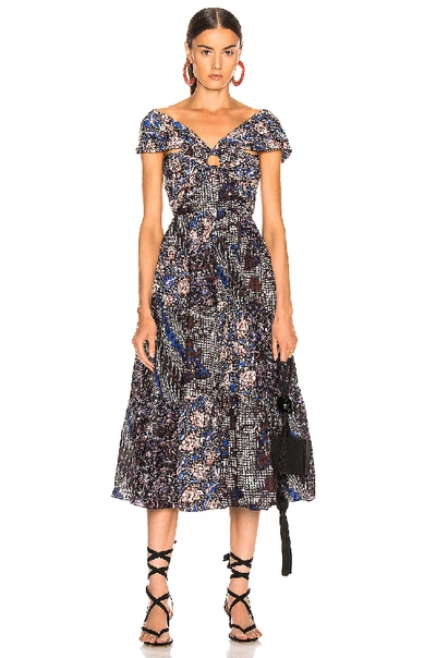 Ulla Johnson Naaila Floral-print Cotton-silk Maxi Dress In Indigo
