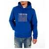 Lacoste Stacked Logo Graphic Hooded French Terry Sweatshirt In Blue