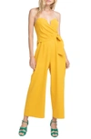 Astr Strapless Jumpsuit In Mustard