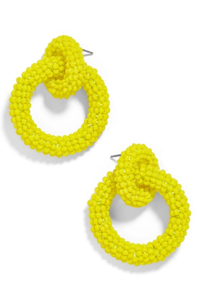 Baublebar Mini Emma Beaded Hoop Earrings In Chartreuse