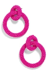 Baublebar Emma Beaded Hoop Earrings In Hot Pink