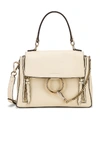 Chloé Chloe Small Faye Calfskin & Suede Day Bag In White In Off White