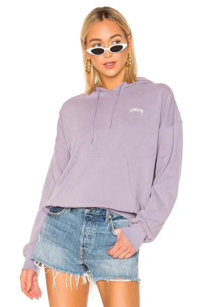 Stussy Violet French Terry Hoodie In Lavender.