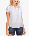Vince Camuto Split-neck Top In Bluebell