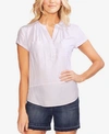 Vince Camuto Split-neck Top In Fresh Lilac