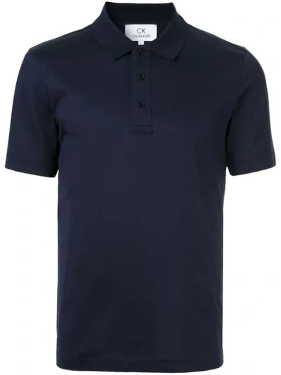 Ck Calvin Klein Short Sleeve Polo Shirt In Blue