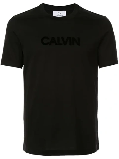 Ck Calvin Klein Logo Print T-shirt In Black