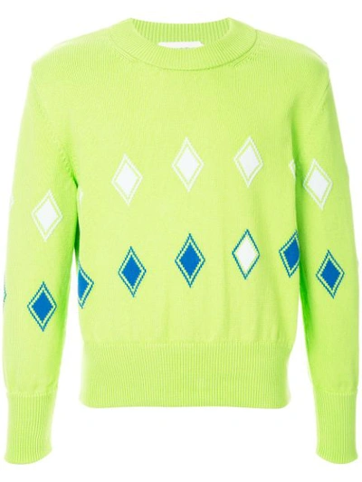Namacheko Geometric Knit Sweater In Green
