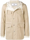 Ami Alexandre Mattiussi Patch Pockets Parka In Neutrals