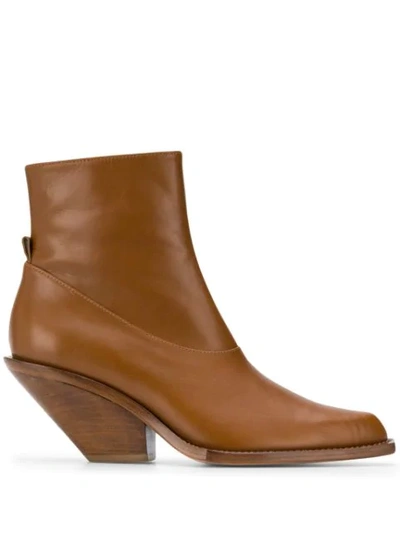 Just Cavalli Texas Ankle Boots In Tan