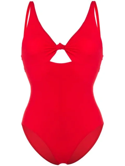 Tory Burch Knot Detail Swimsuit In Red