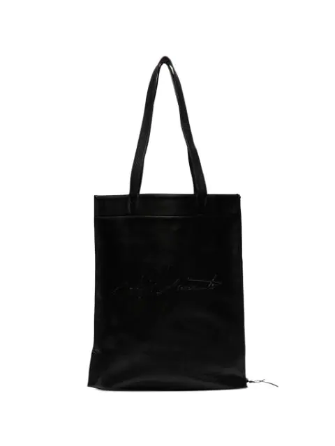 Yohji Yamamoto Black Leather Tote Bag | ModeSens