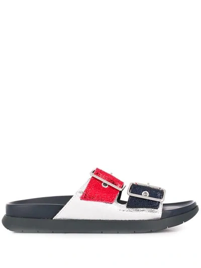 Tommy Hilfiger Double Buckle Fastened Sandals In Blue