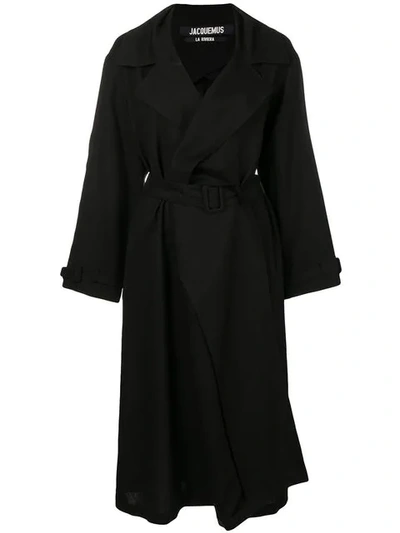 Jacquemus Stephano Asymmetric Coat In Black