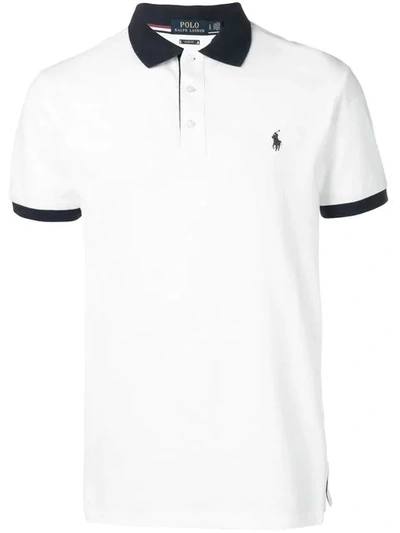 Polo Ralph Lauren Contrast Collar Polo Shirt In White
