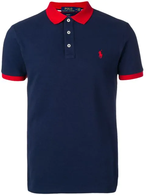 Polo Ralph Lauren Contrast Collar Polo Shirt In 002 Blue | ModeSens