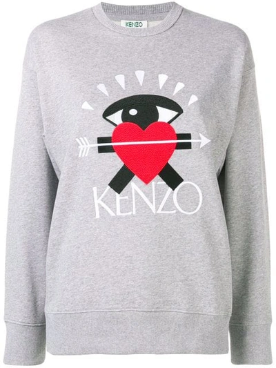 Kenzo I Love  Capsule Sweatshirt In Grey