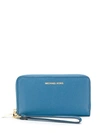 Michael Michael Kors Logo Plaque Wallet In Blue