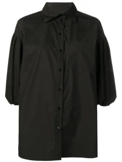 Valentino Poplin Oversized Shirt In Black