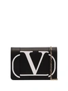 Valentino Garavani V Logo Print Crossbody Bag In Black